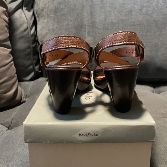 Leather High Heeled Sandals - Picture 3 of 4